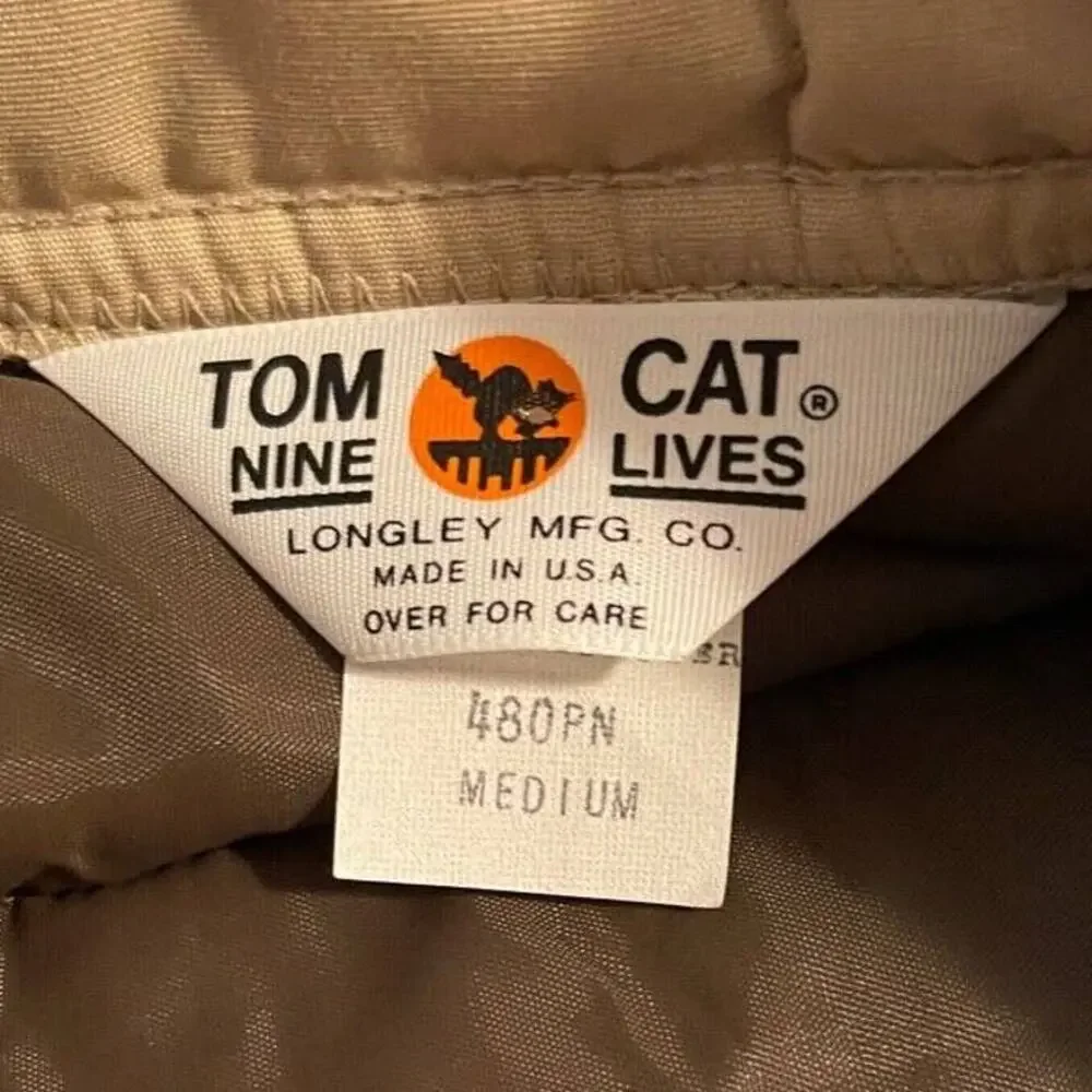 Vintage Tom Cat Nine Lives Vintage Puffy Vest Back To The Future Mens Medium